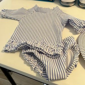 Ruffle butt swimsuit and swim hat